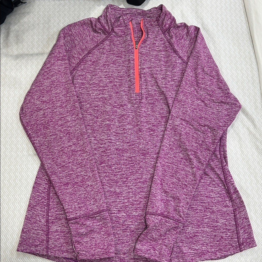 Tangerine Marled Purple Pullover with Pink Accents